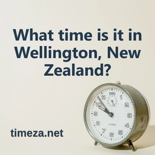 What time is it in Wellington, New Zealand? featured image, Current time in Wellington, New Zealand, time zone, time difference, sunrise and sunset time.